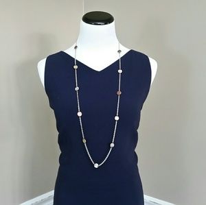Talbots Navy Sleeveless V-Neck Midi Dress